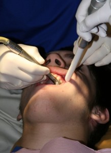 Dental emergency being taken care of