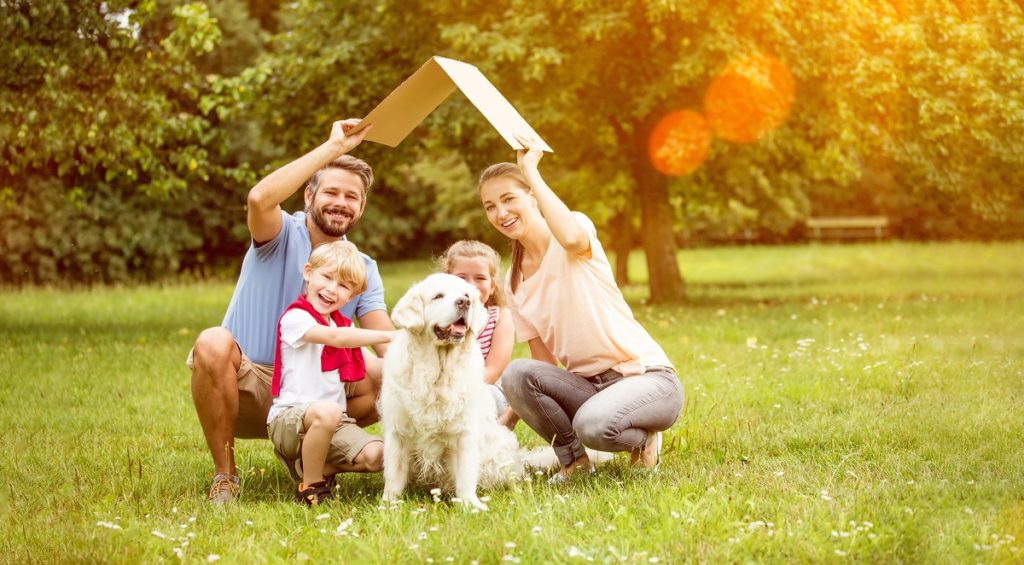 Family with their dog